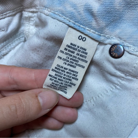 American Eagle Low Rise Hipster y2K Floral Denim Cutoff Jean Shorts Frayed 00 - Picture 6 of 9